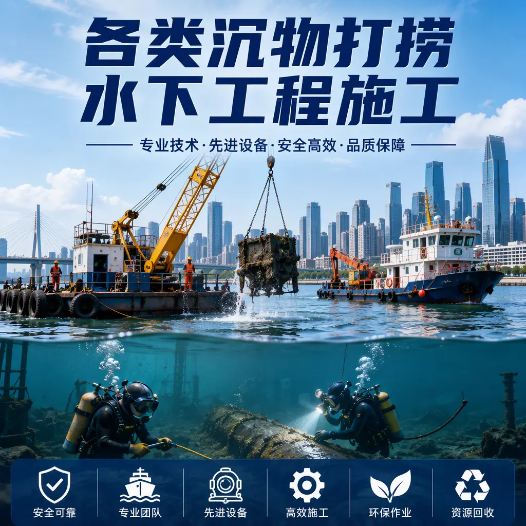 孝南各类沉物打捞，水下工程施工